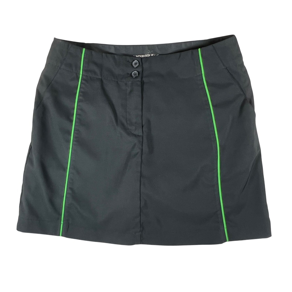 Nike Golf Fit Dry Womens Skort Black Lime Green Piping Size 6 335856-010